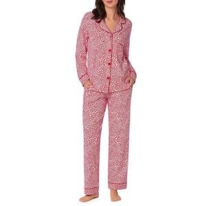 NEW BEDHEAD PJS bursting with love long sleeve pajama set in red/white